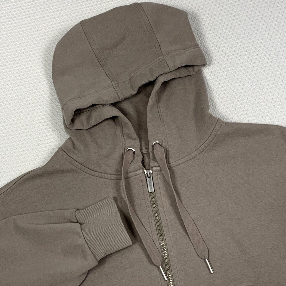CALVIN KLEIN Performance Women Size M Beige Full Zip Cropped Hoodie